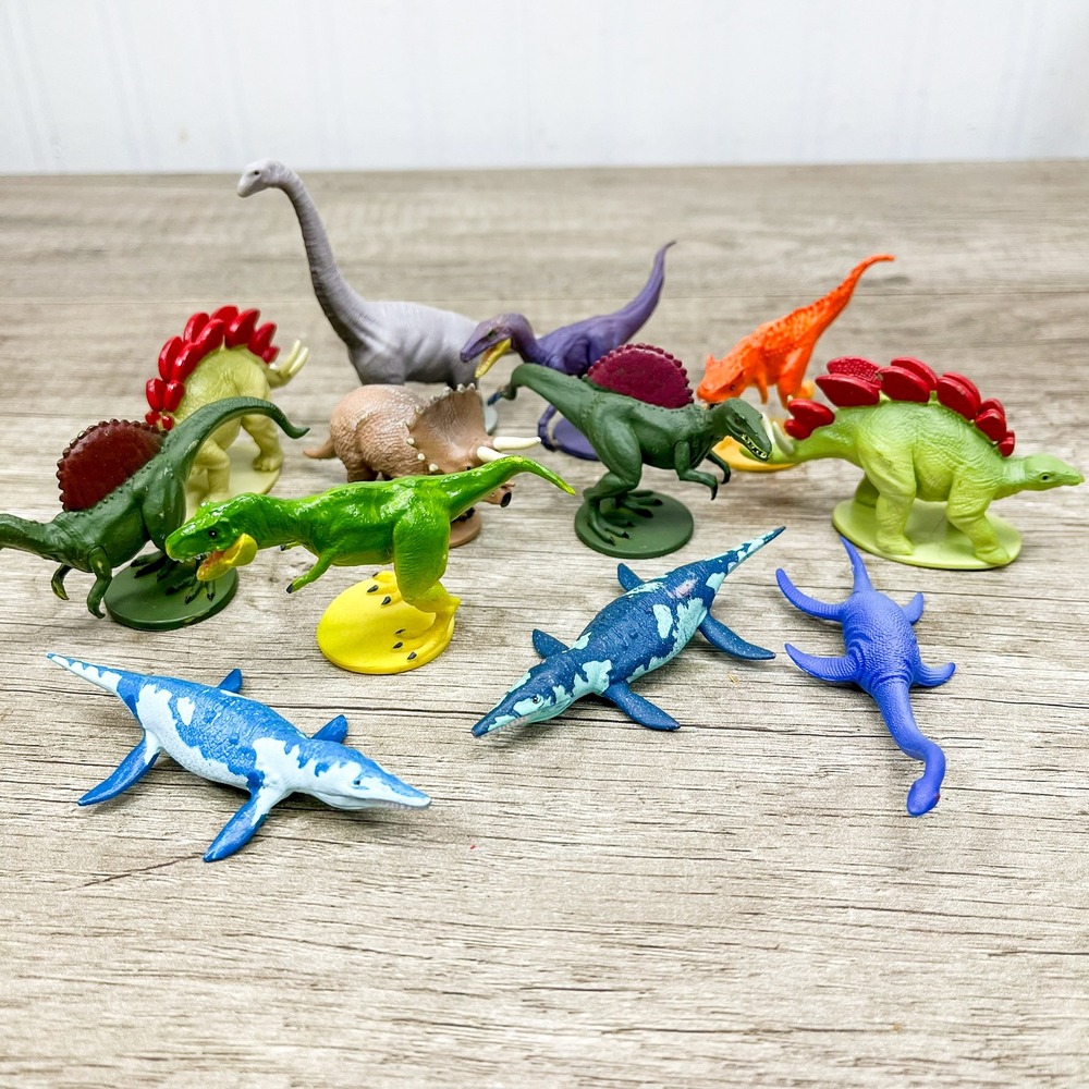 Phidal Dinosaur Figurine Lot of 12 T-Rex Stegosaurus Brachiosaurus Toy Figures